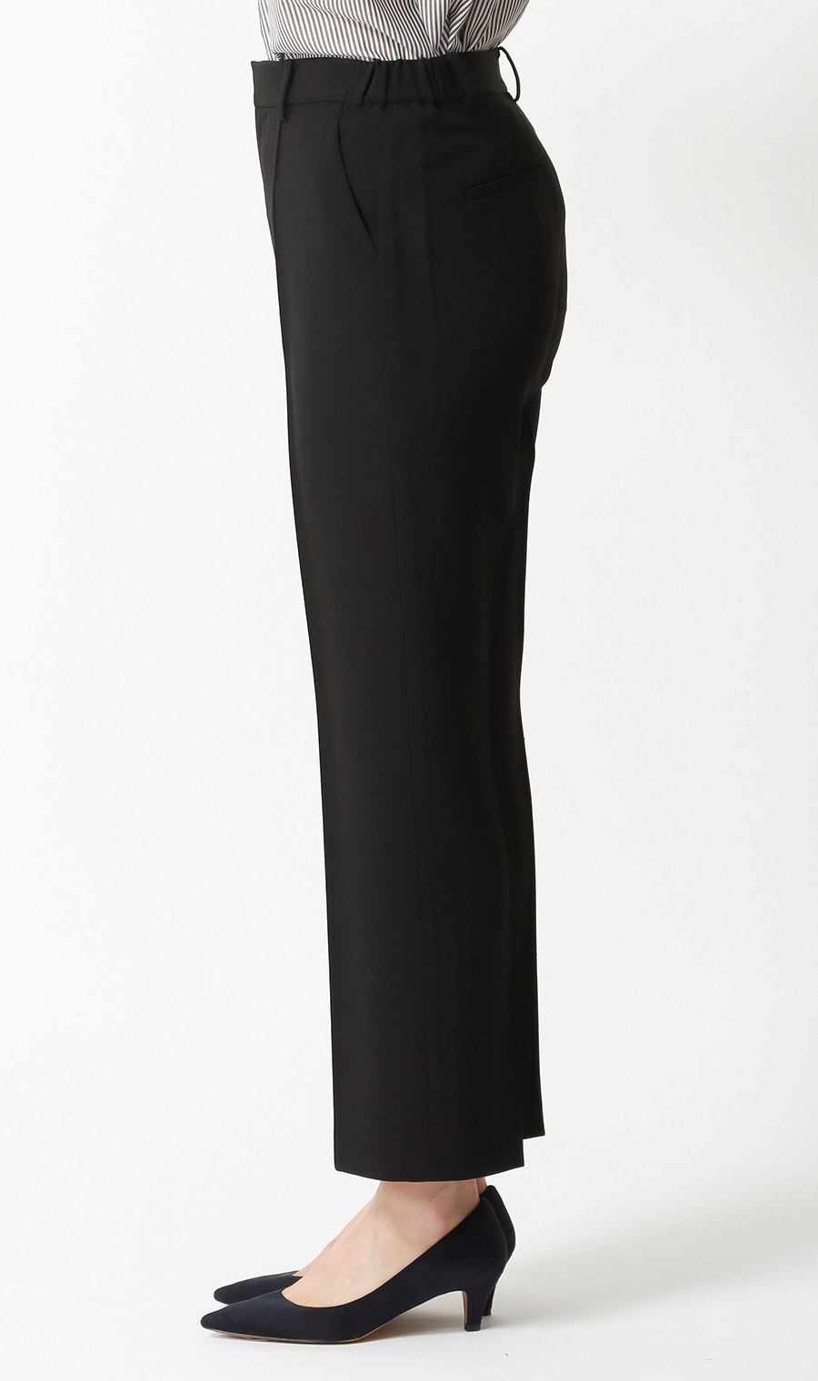 【みんなのスーツ】ピンタックストレートパンツ【セットアップ着用可】【裾上げ済み】 ブラック SS