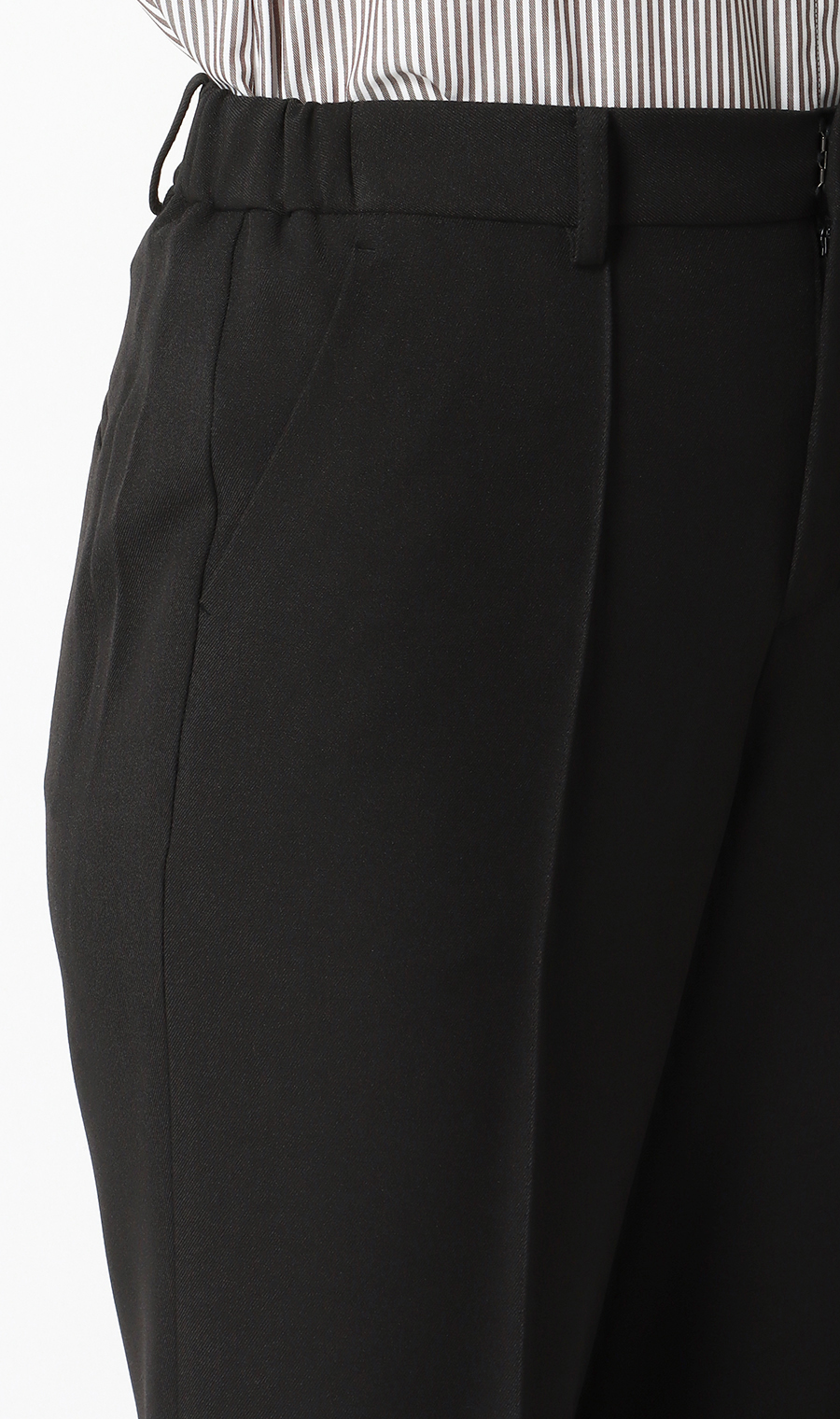 【みんなのスーツ】ピンタックストレートパンツ【セットアップ着用可】【裾上げ済み】 ブラック SS