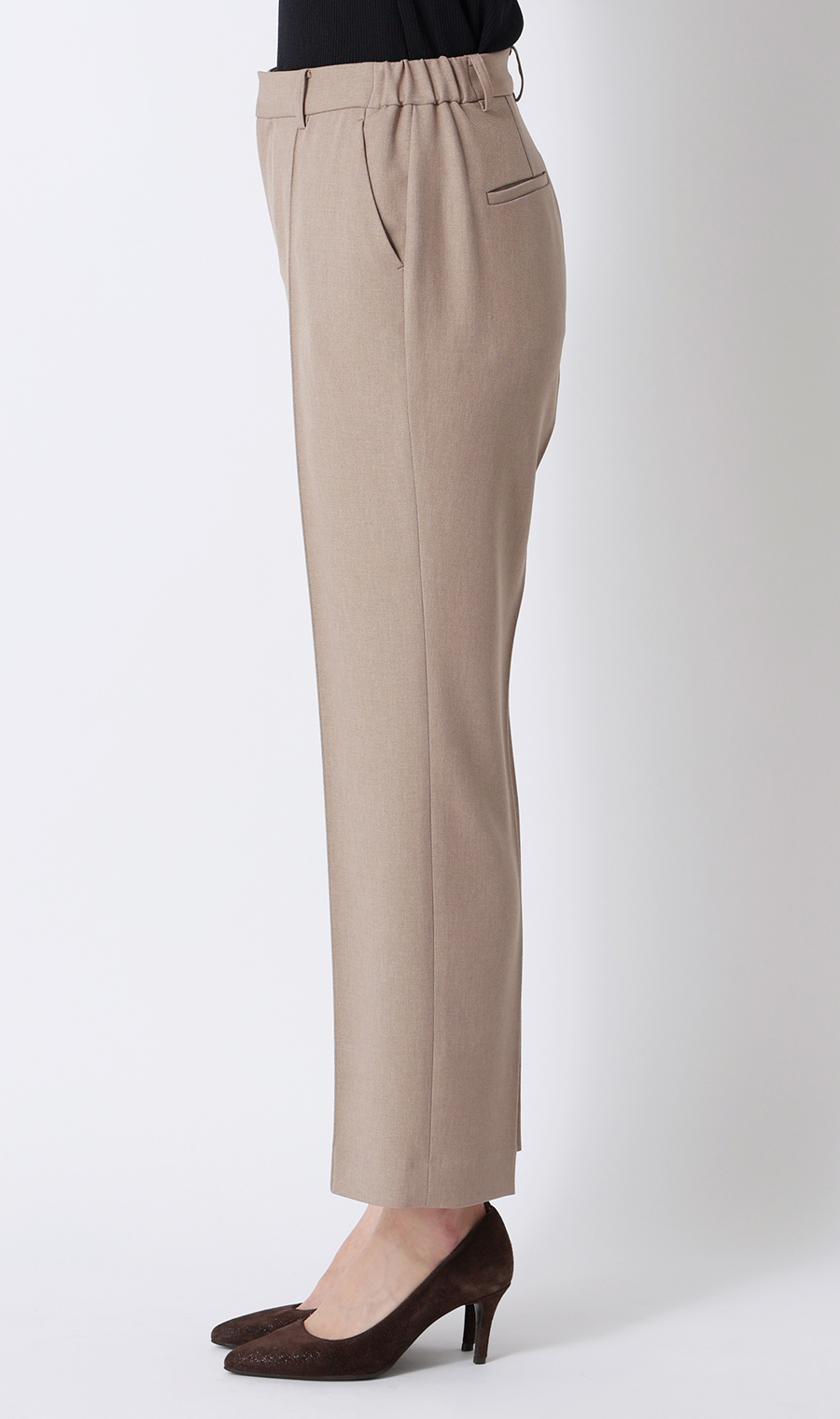【みんなのスーツ】ピンタックストレートパンツ【セットアップ着用可】【裾上げ済み】 ベージュ 3L