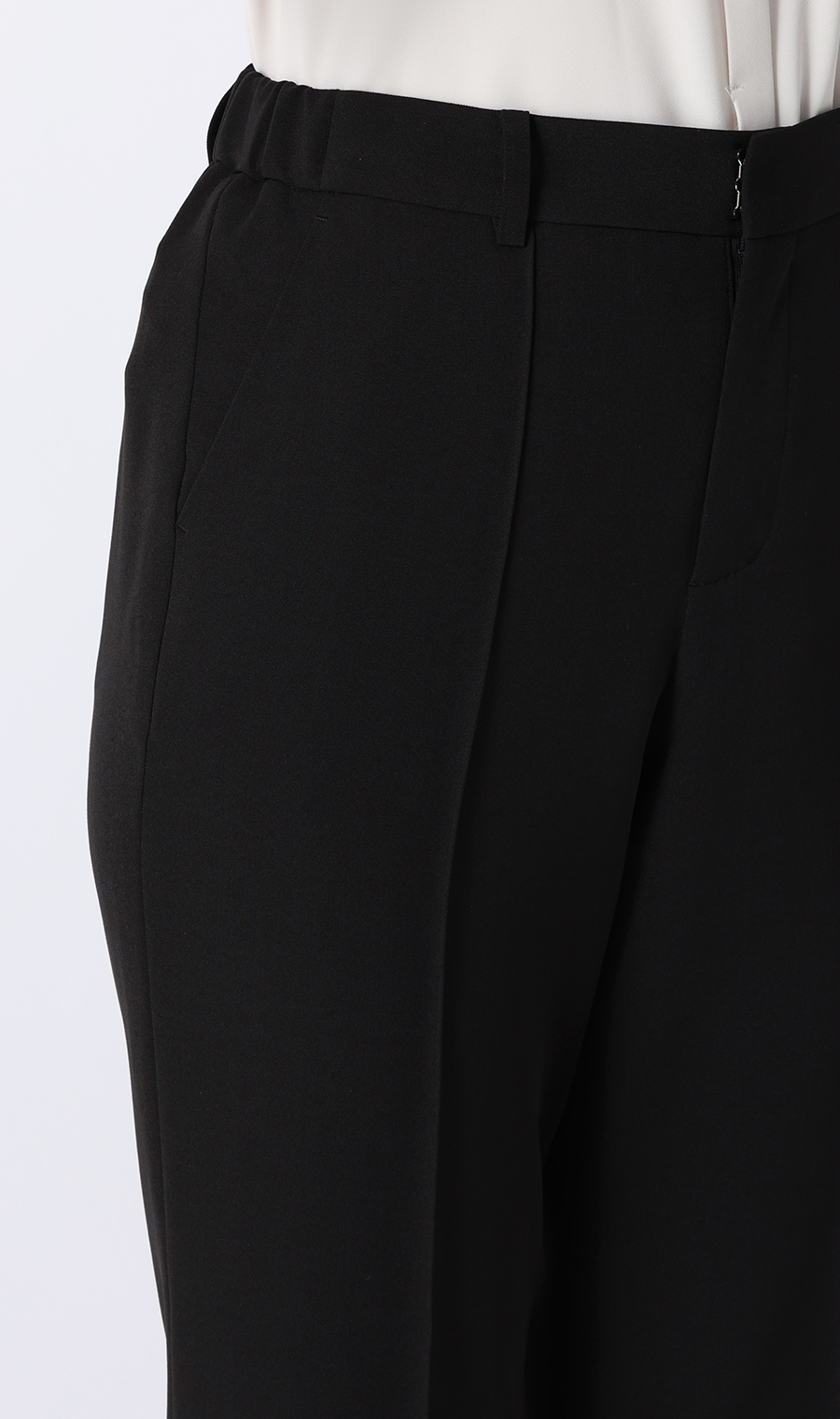 【みんなのスーツ】ピンタックストレートパンツ【セットアップ着用可】【裾上げ済み】 ブラック SS