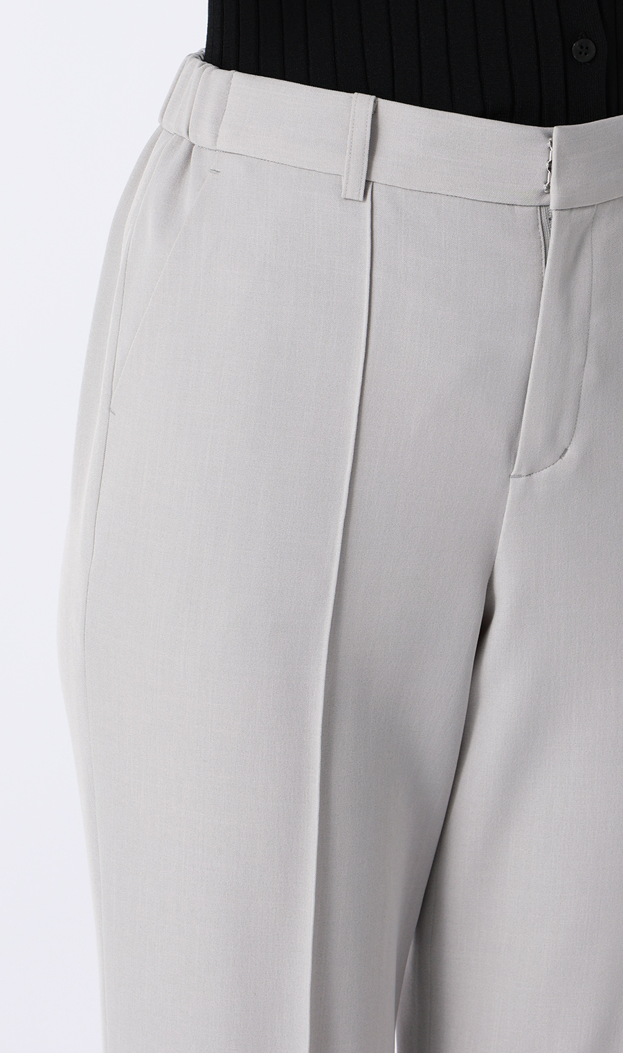 【みんなのスーツ】ピンタックストレートパンツ【セットアップ着用可】【裾上げ済み】 ライトグレー SS