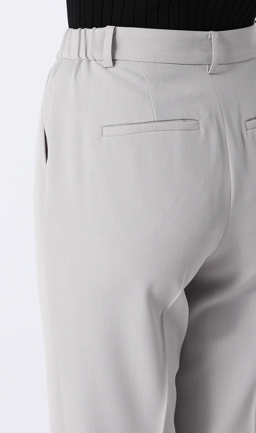 【みんなのスーツ】ピンタックストレートパンツ【セットアップ着用可】【裾上げ済み】 ライトグレー SS