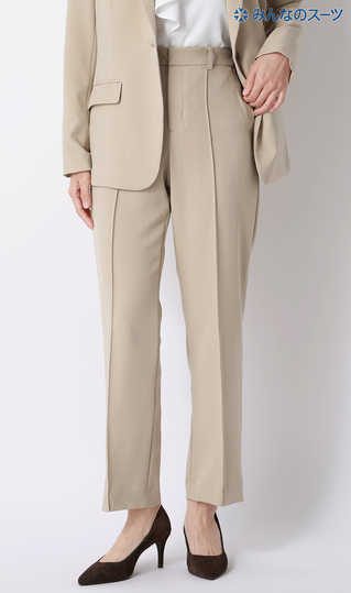 【みんなのスーツ】ピンタックストレートパンツ【セットアップ着用可】【裾上げ済み】