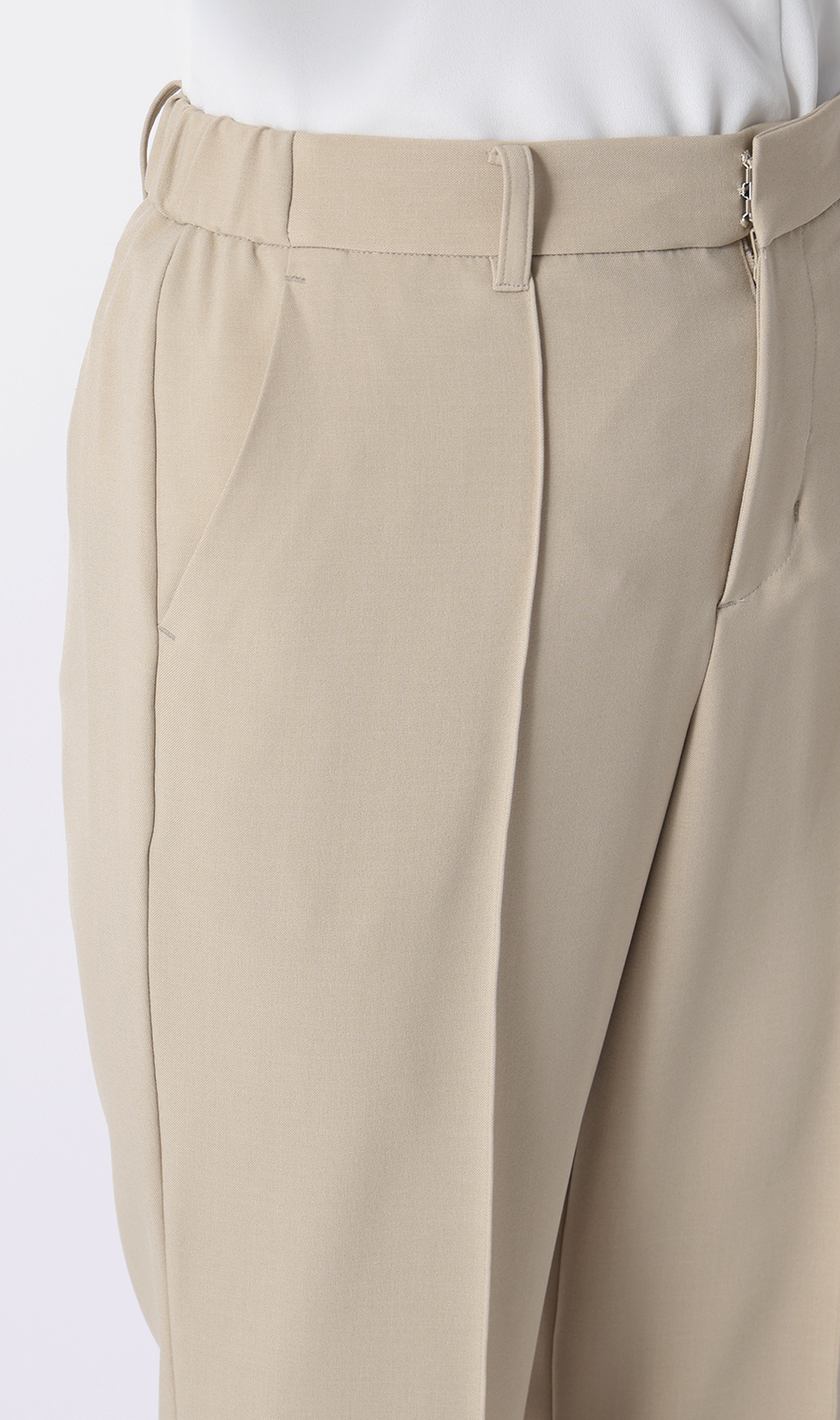 【みんなのスーツ】ピンタックストレートパンツ【セットアップ着用可】【裾上げ済み】 ベージュ SS