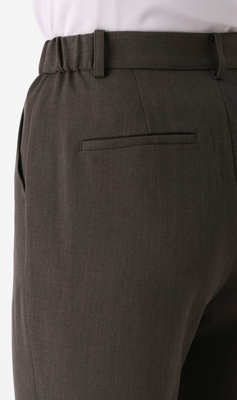 【みんなのスーツ】ピンタックストレートパンツ【セットアップ着用可】【裾上げ済み】 ブラウン SS