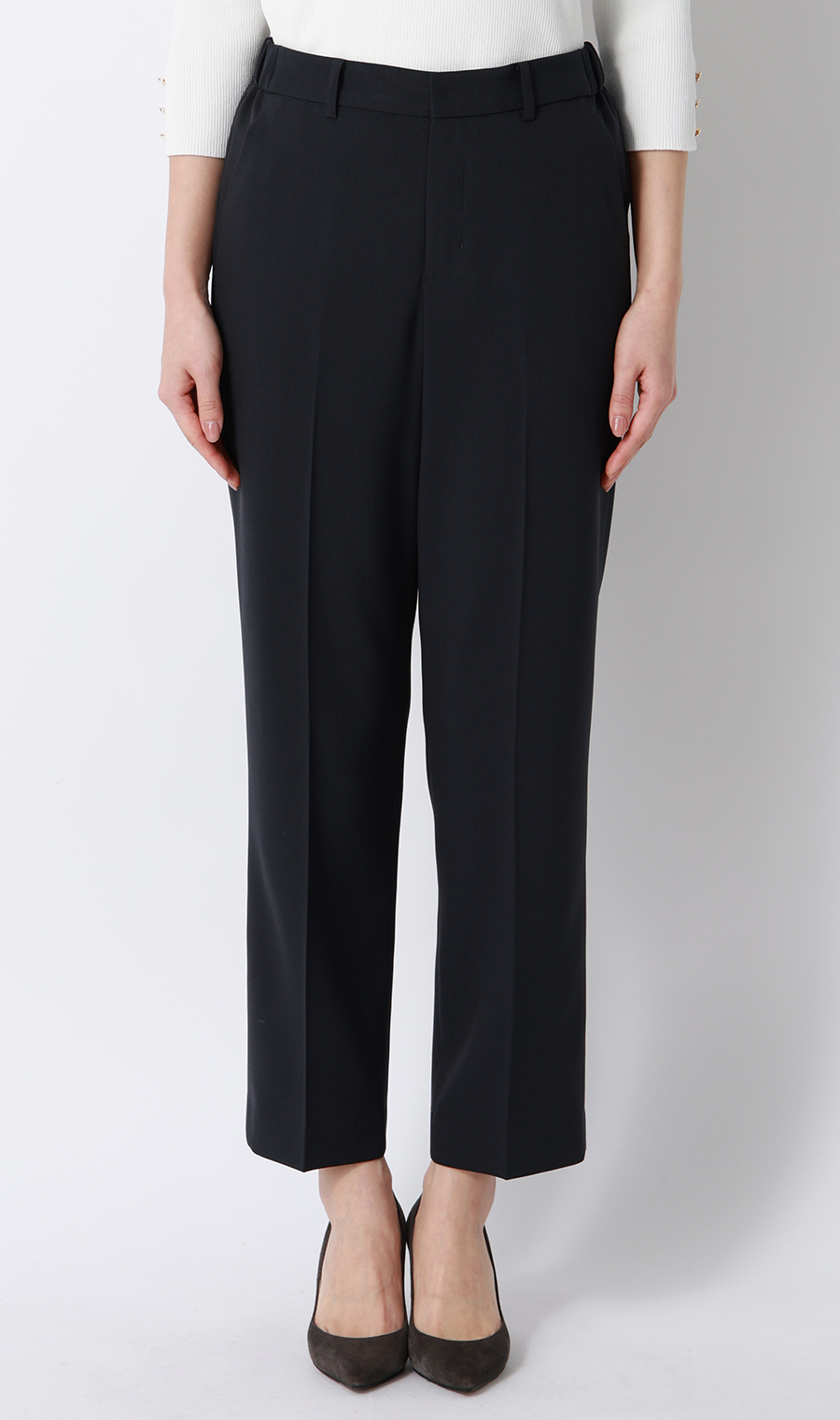 ストレートパンツ【COOLMAX】【涼】【セットアップ着用可】【裾上げ済み】 ネイビー SS