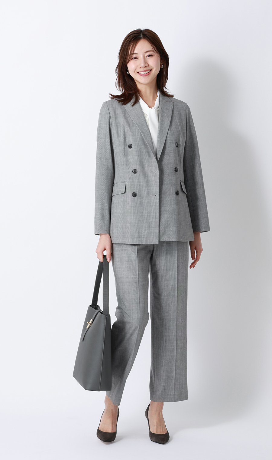 ストレートパンツ【超接触冷感】【セットアップ着用可】【裾上げ済み】 グレー S