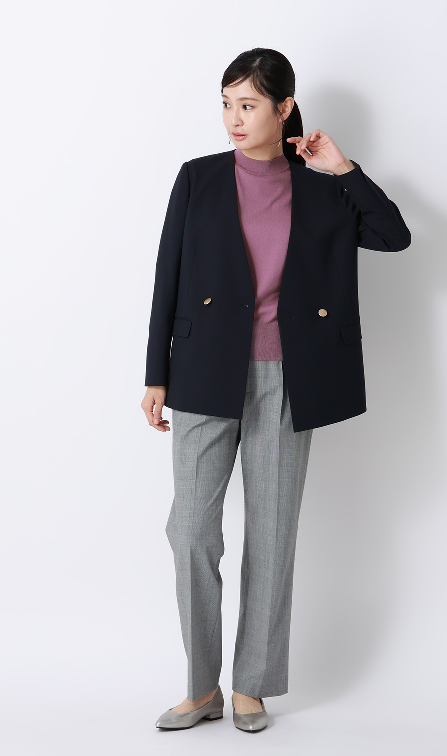 ストレートパンツ【超接触冷感】【セットアップ着用可】【裾上げ済み】 グレー S