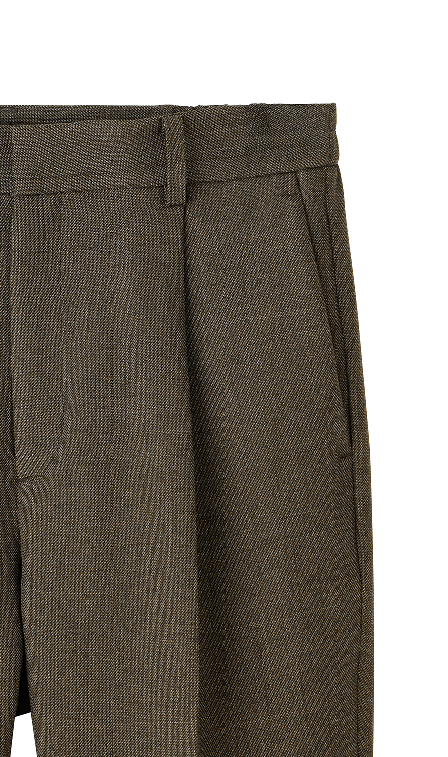 ワンタックテーパードパンツ【ツムギート】【セットアップ着用可】 ブラウン 5号