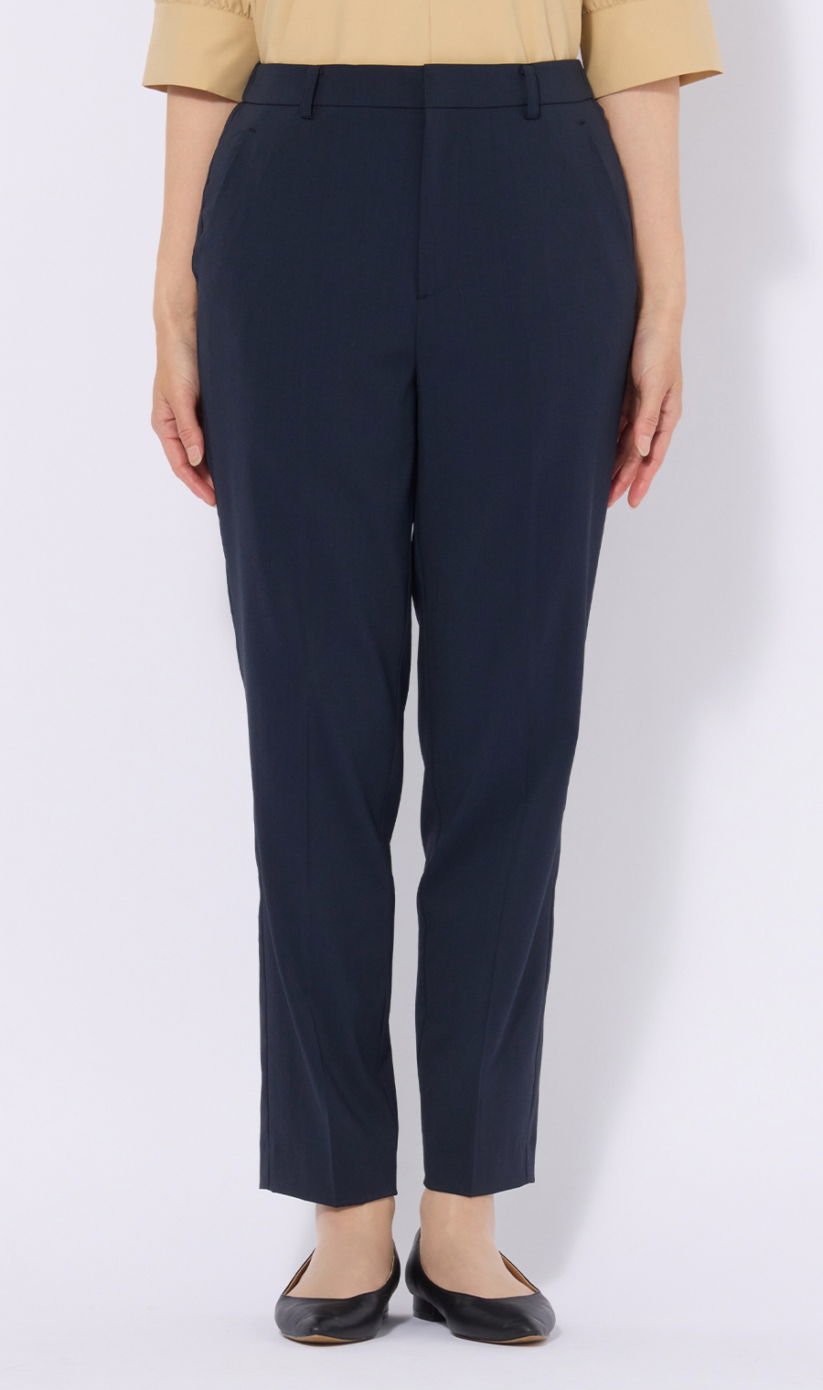 テーパードパンツ【超軽量】【涼】【セットアップ着用可】【裾上げ済み】 ネイビー S