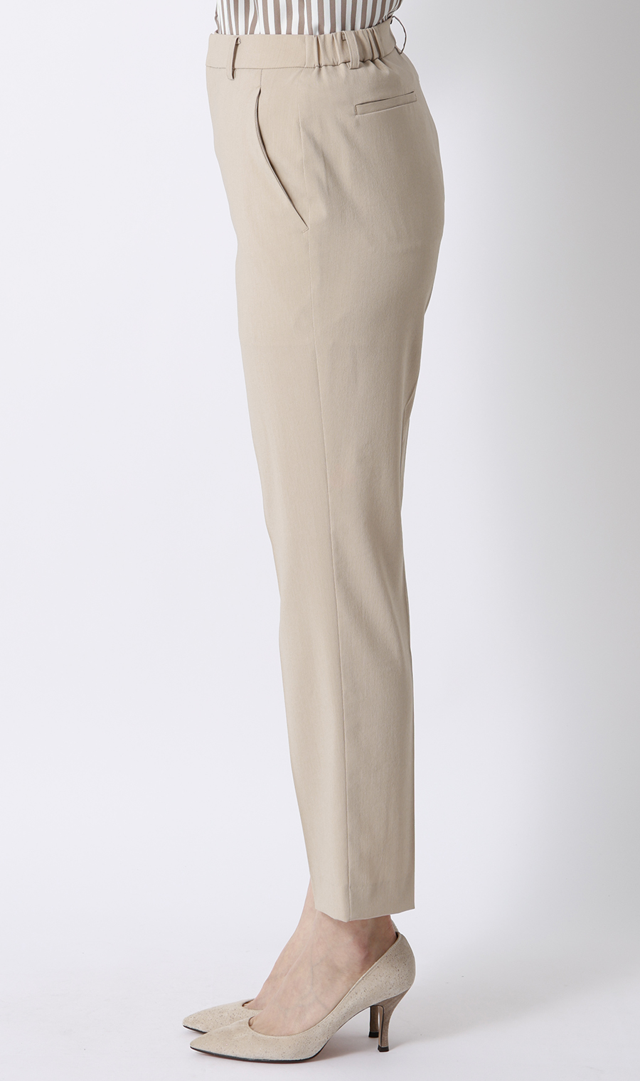 テーパードパンツ【超軽量】【涼】【セットアップ着用可】【裾上げ済み】 ベージュ S
