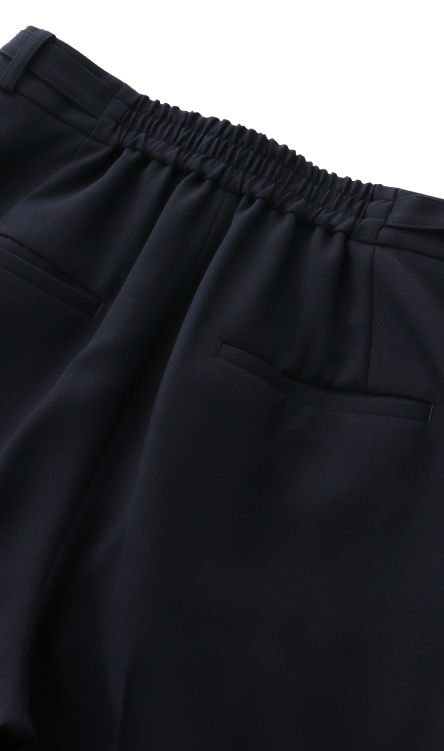 ウエストデザインテーパードパンツ【セットアップ着用可】【裾上げ済み】 ネイビー SS