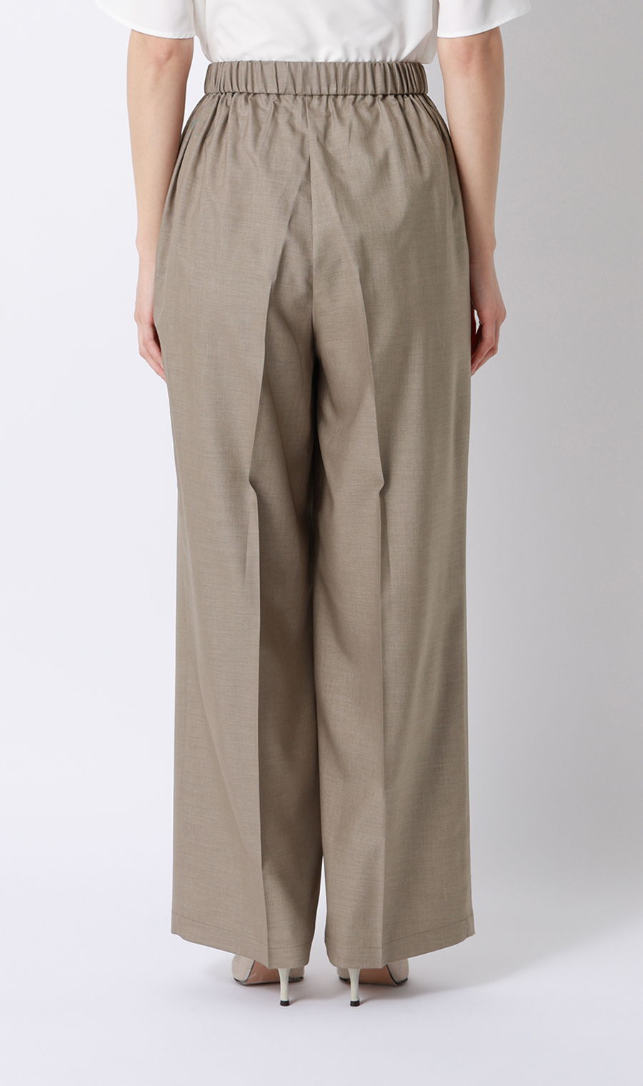 ドローコードワイドパンツ【涼】【セットアップ着用可】【裾上げ済み】 ベージュ S