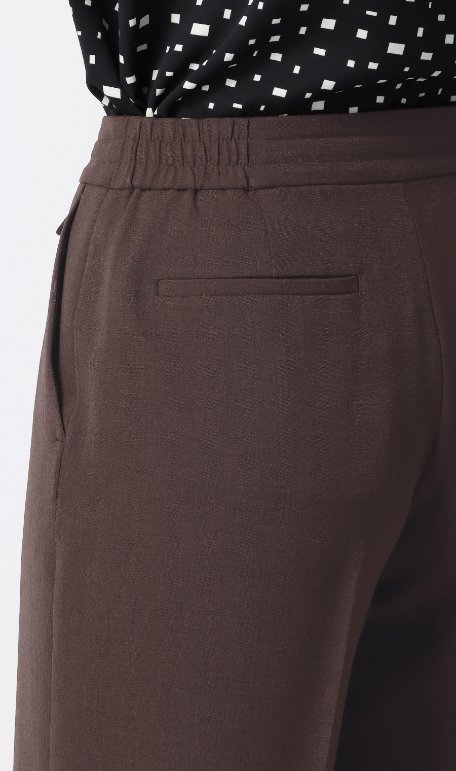 ドローコードワイドパンツ【セットアップ着用可】【裾上げ済み】 ブラウン S