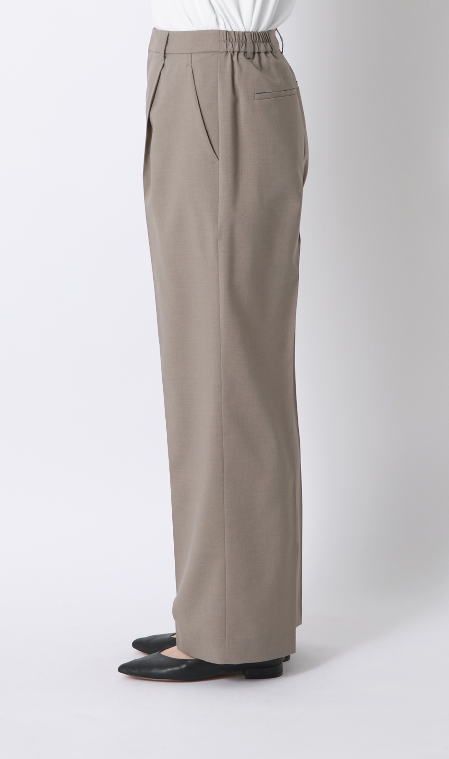 わたしの推しパン 【ワイドパンツ】【涼】【セットアップ着用可】【裾上げ済み】 グレージュ S