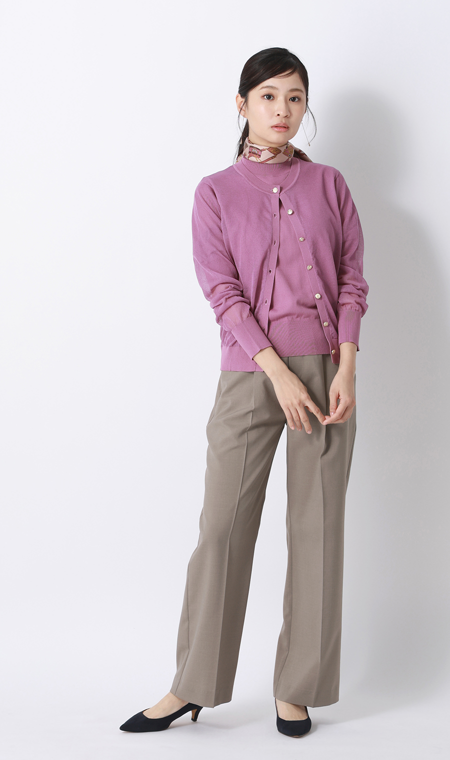 わたしの推しパン 【ワイドパンツ】【涼】【セットアップ着用可】【裾上げ済み】 グレージュ S