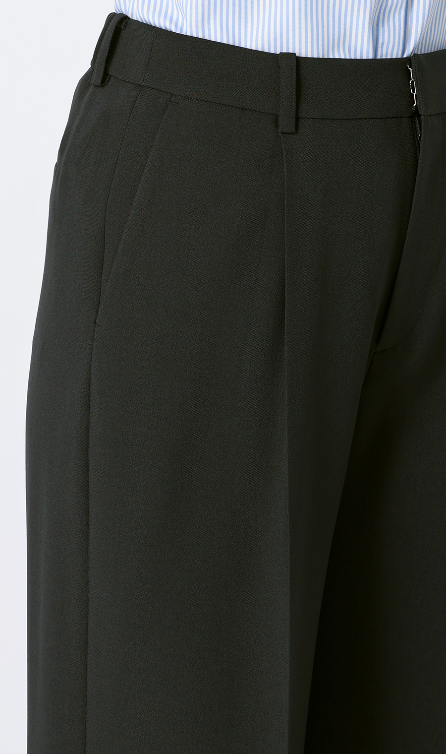 ワイドパンツ【セットアップ着用可】【裾上げ済み】 ブラック S