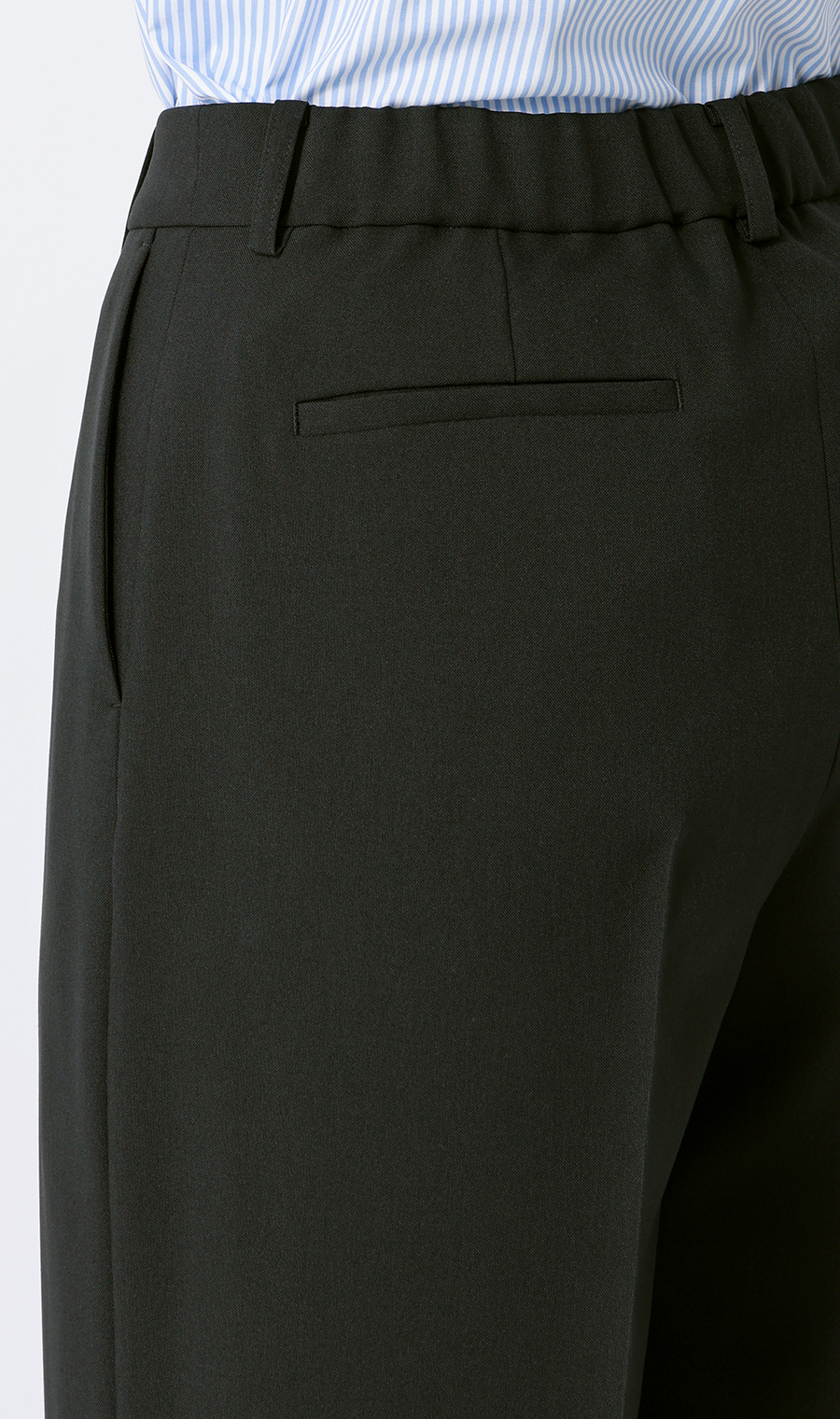 ワイドパンツ【セットアップ着用可】【裾上げ済み】 ブラック S