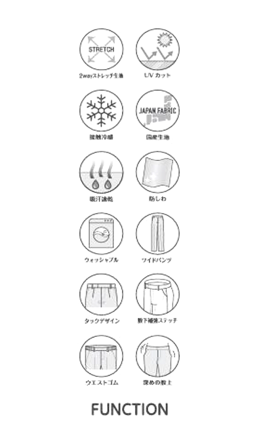 ワイドパンツ【セットアップ着用可】【裾上げ済み】 ブラック LL