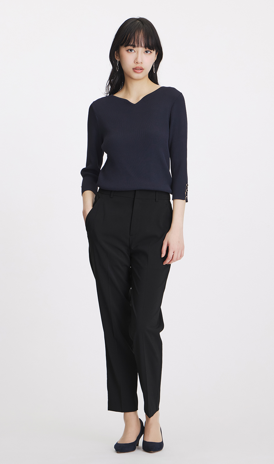 テーパードパンツ【涼】【超軽量】【セットアップ着用可】【裾上げ済み】【WEB限定】 ブラック S