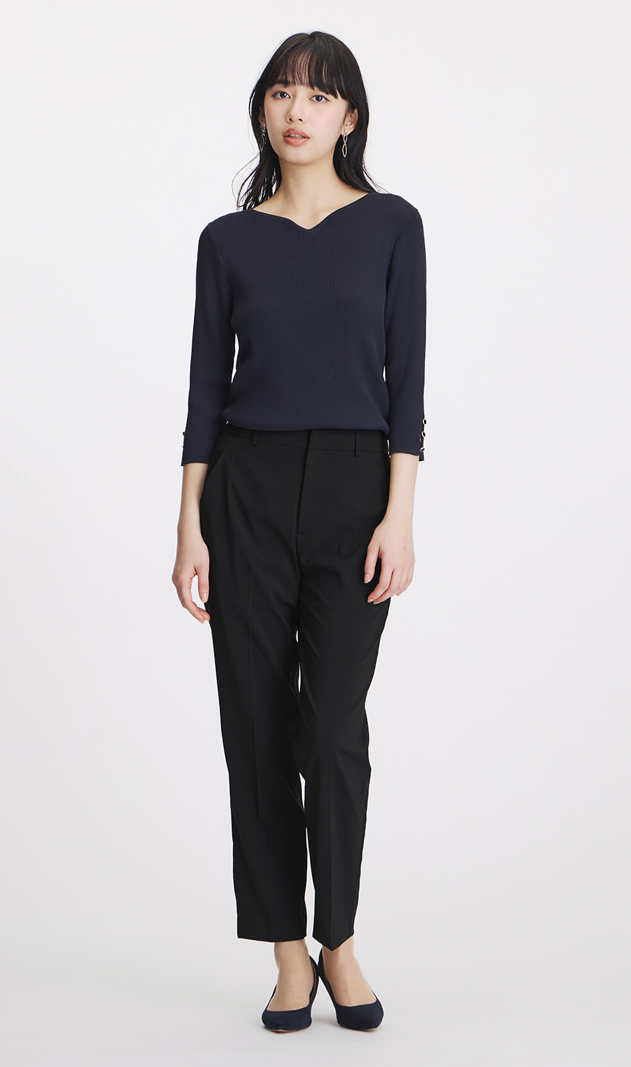 テーパードパンツ【涼】【超軽量】【セットアップ着用可】【裾上げ済み】【WEB限定】 ブラック S