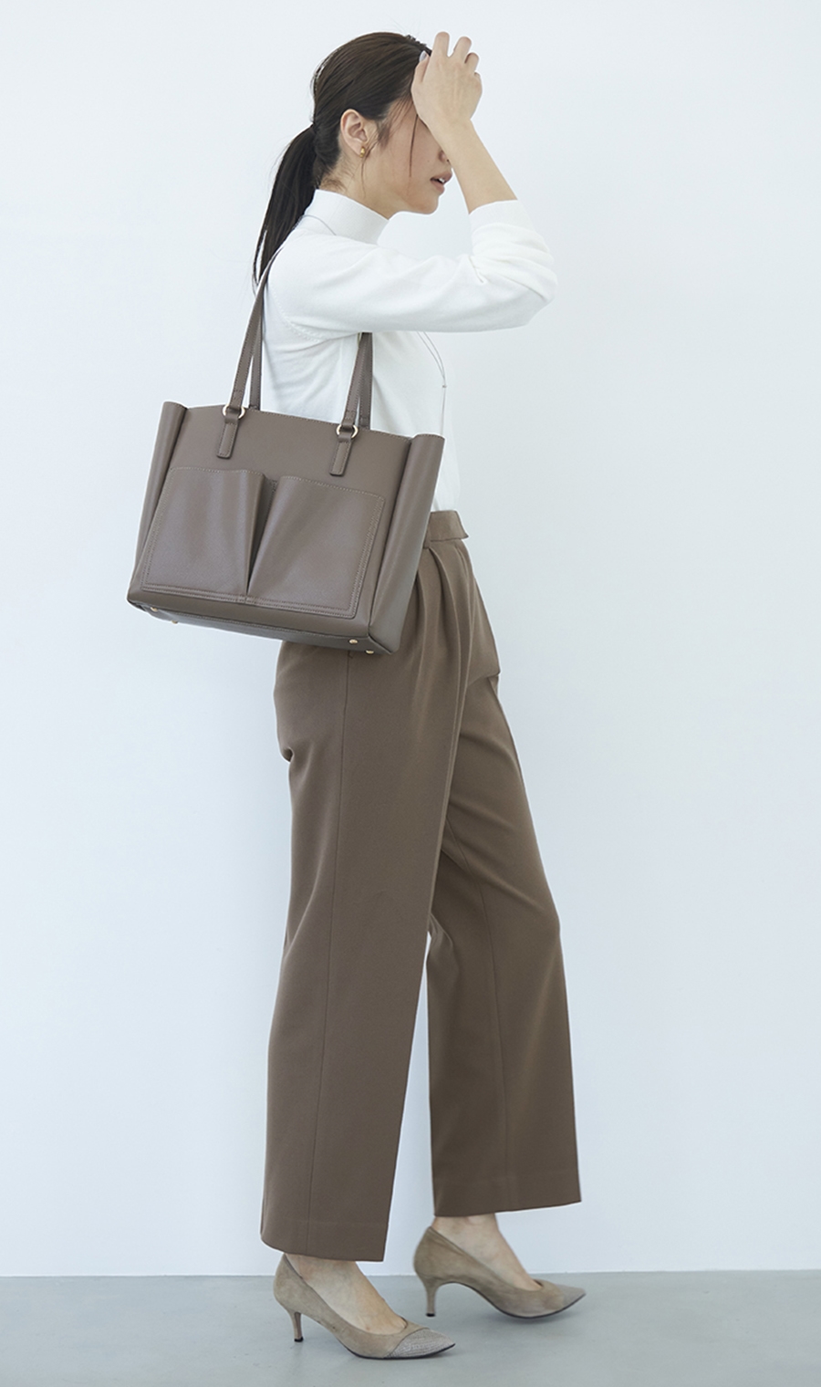 ツータックストレートパンツ《セットアップ着用可》《WEB限定》《裾上げ済み》 ブラウン S