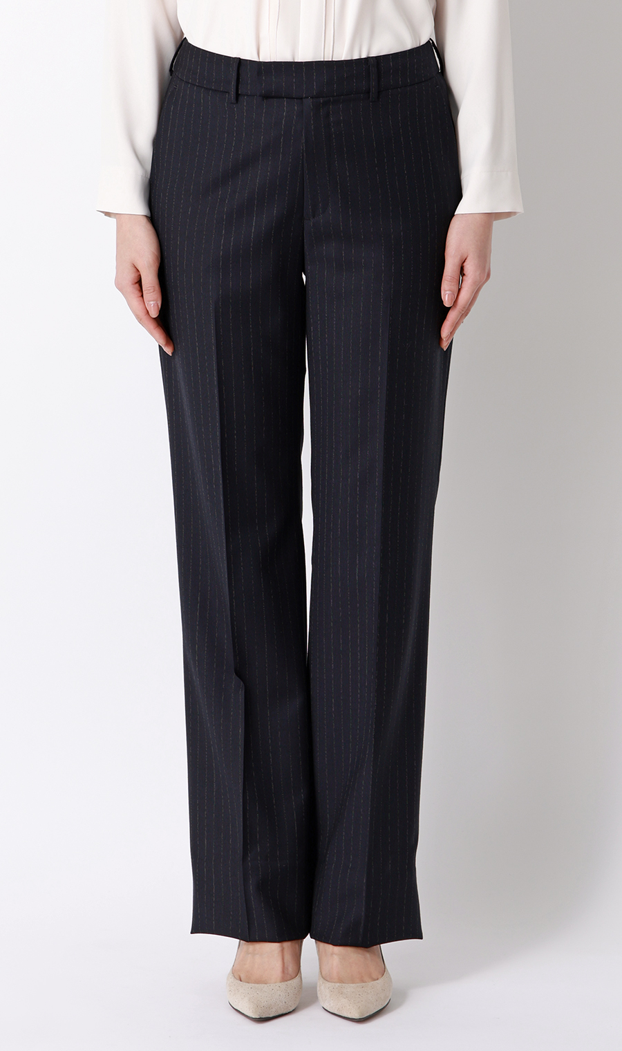 ストレートパンツ【Super140's】【セットアップ着用可】 ネイビー 5号