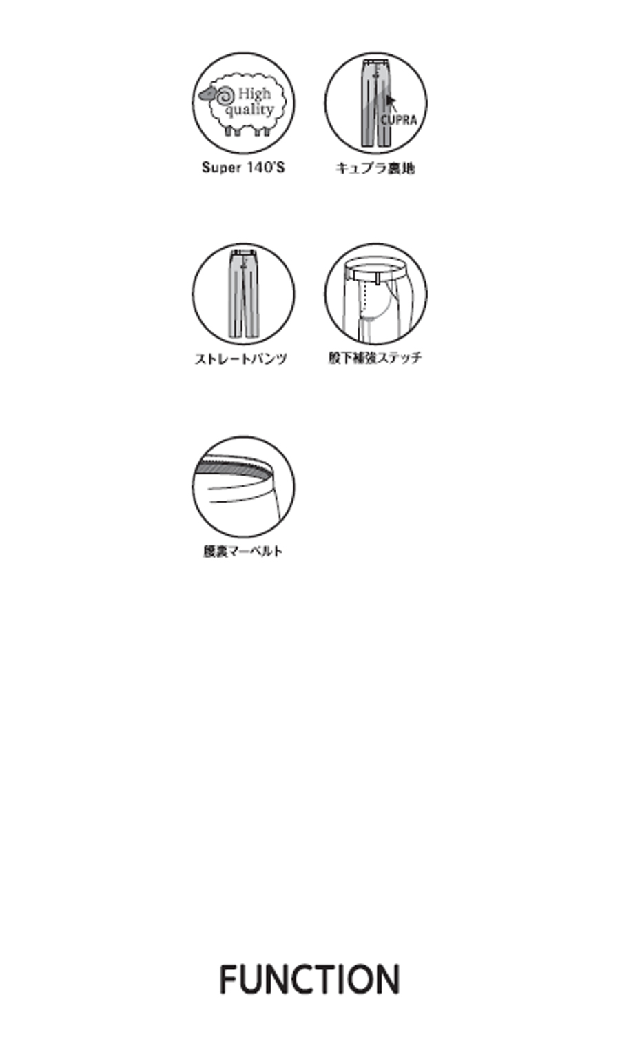 ストレートパンツ【Super140's】【セットアップ着用可】 ネイビー 5号