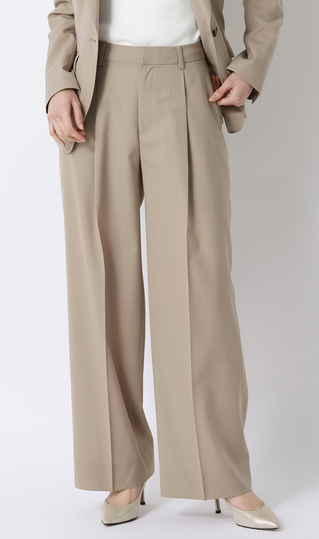 ワイドパンツ【SMART MERINO】【セットアップ着用可】【清涼】【裾上げ済み】