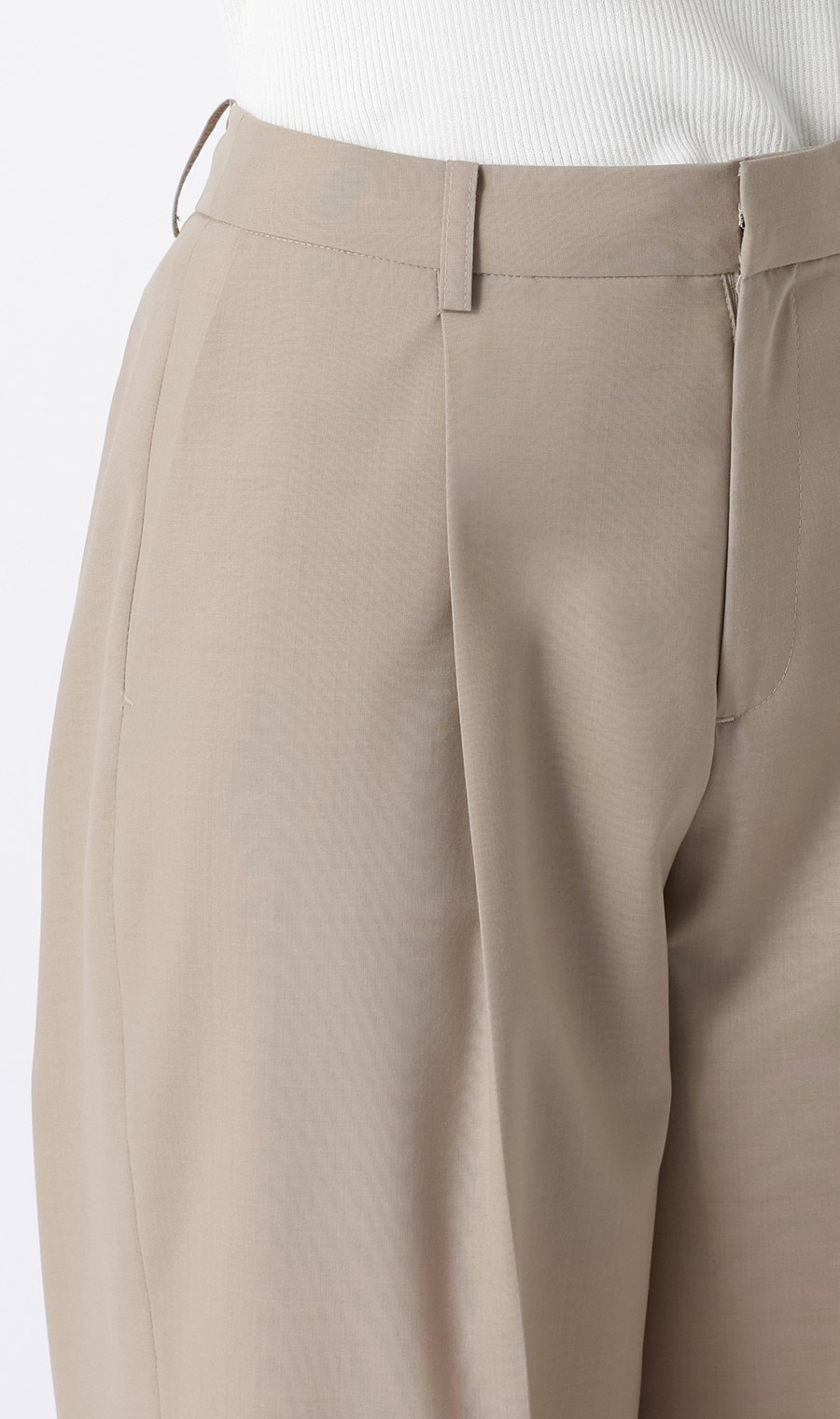 ワイドパンツ【SMART MERINO】【セットアップ着用可】【清涼】【裾上げ済み】 ベージュ 5号