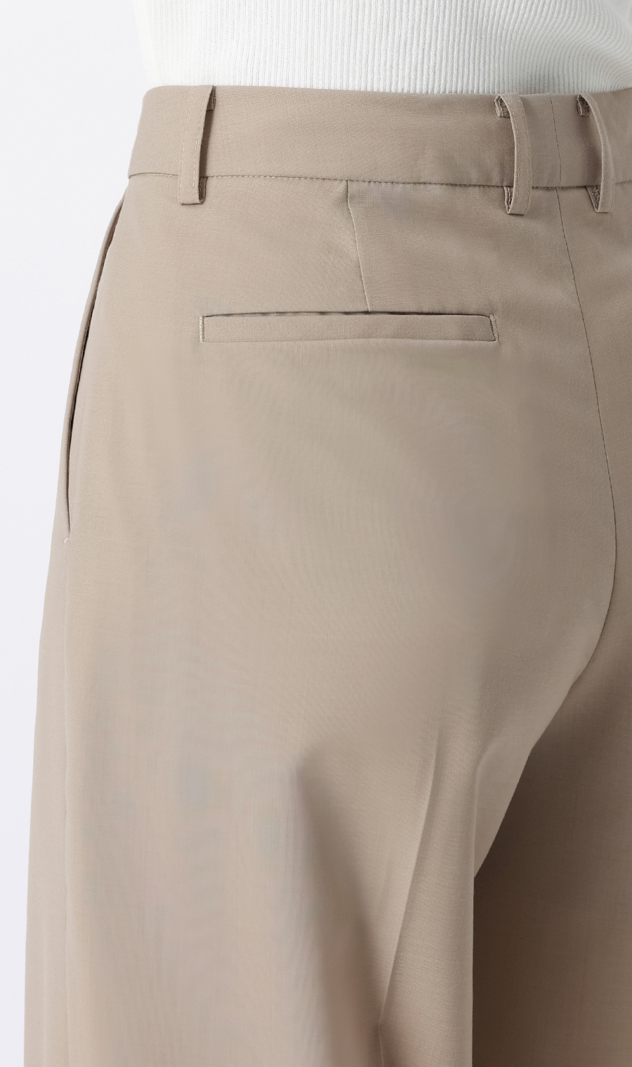 ワイドパンツ【SMART MERINO】【セットアップ着用可】【清涼】【裾上げ済み】 ベージュ 5号