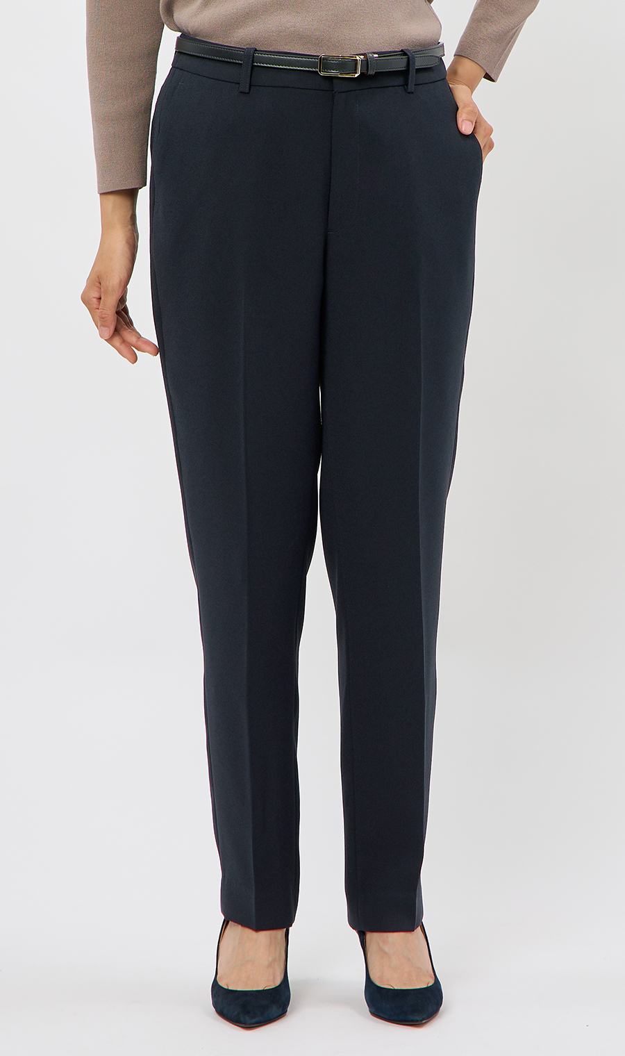 テーパードパンツ【セットアップ着用可】【裾上げ済み】 ネイビー 5号