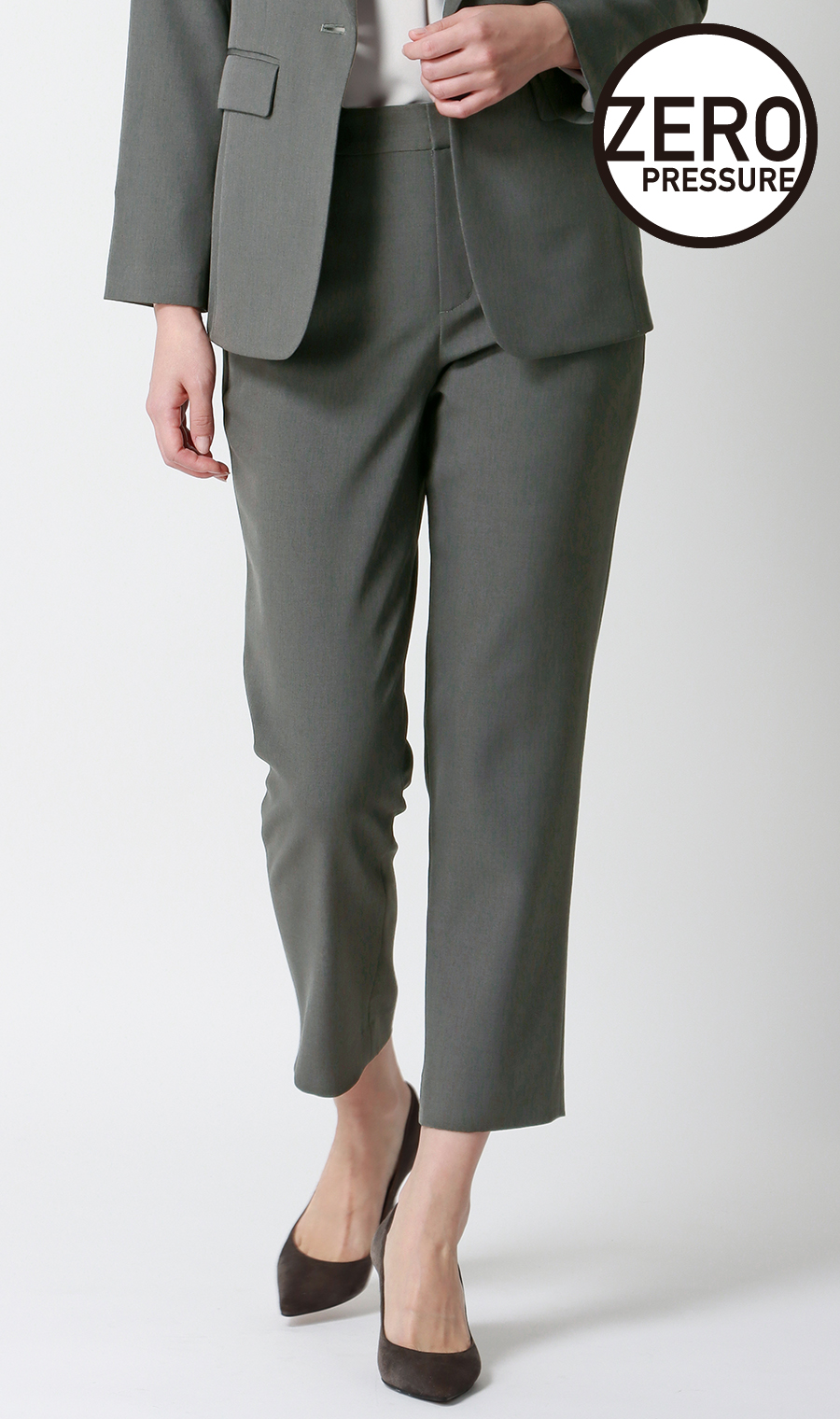 ゼロプレッシャースーツ【テーパードパンツ】【セットアップ着用可】【裾上げ済み】 グレー SS