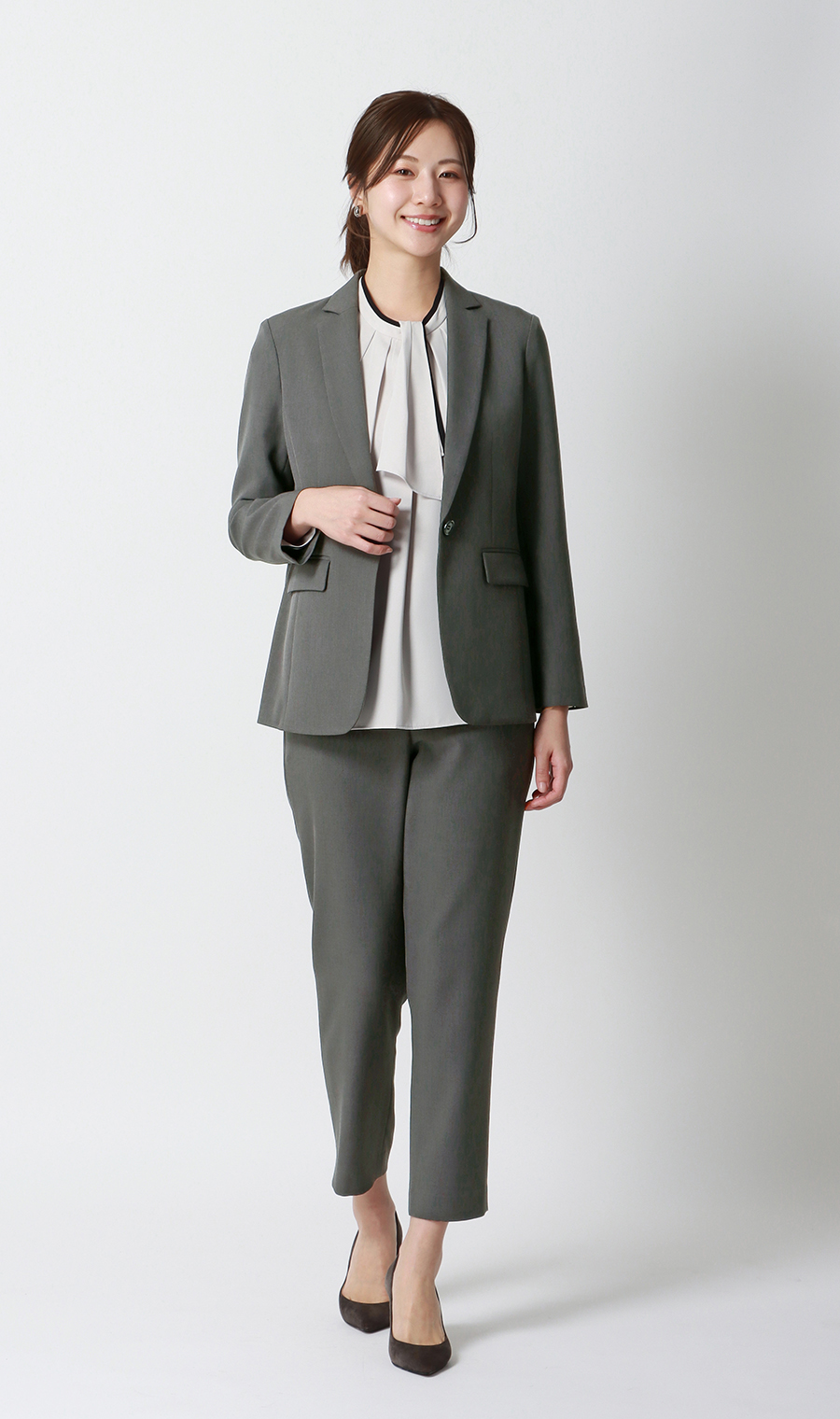 ゼロプレッシャースーツ【テーパードパンツ】【セットアップ着用可】【裾上げ済み】 グレー SS