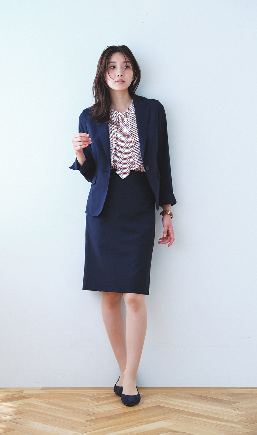 【超ストレッチスーツ】清涼タイトスカート【セットアップ着用可】【#すご】 ネイビー 21号