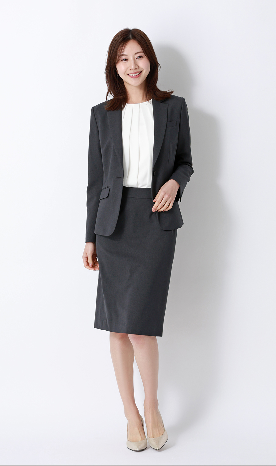 タイトスカート【セットアップ着用可】 チャコール 5号