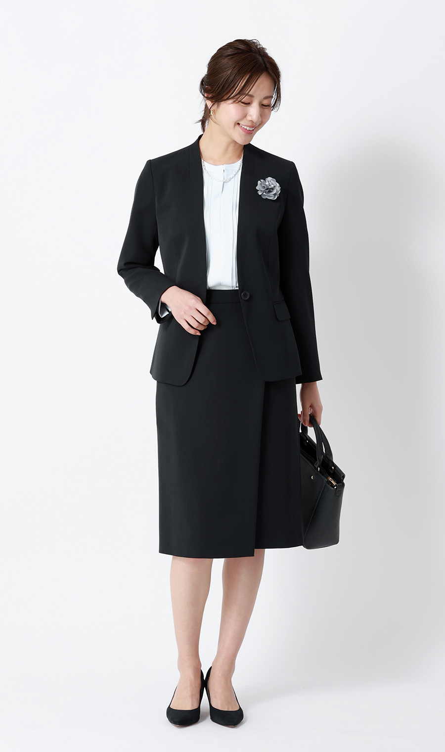 ラップ風タイトスカート【セットアップ着用可】 ネイビー 3号