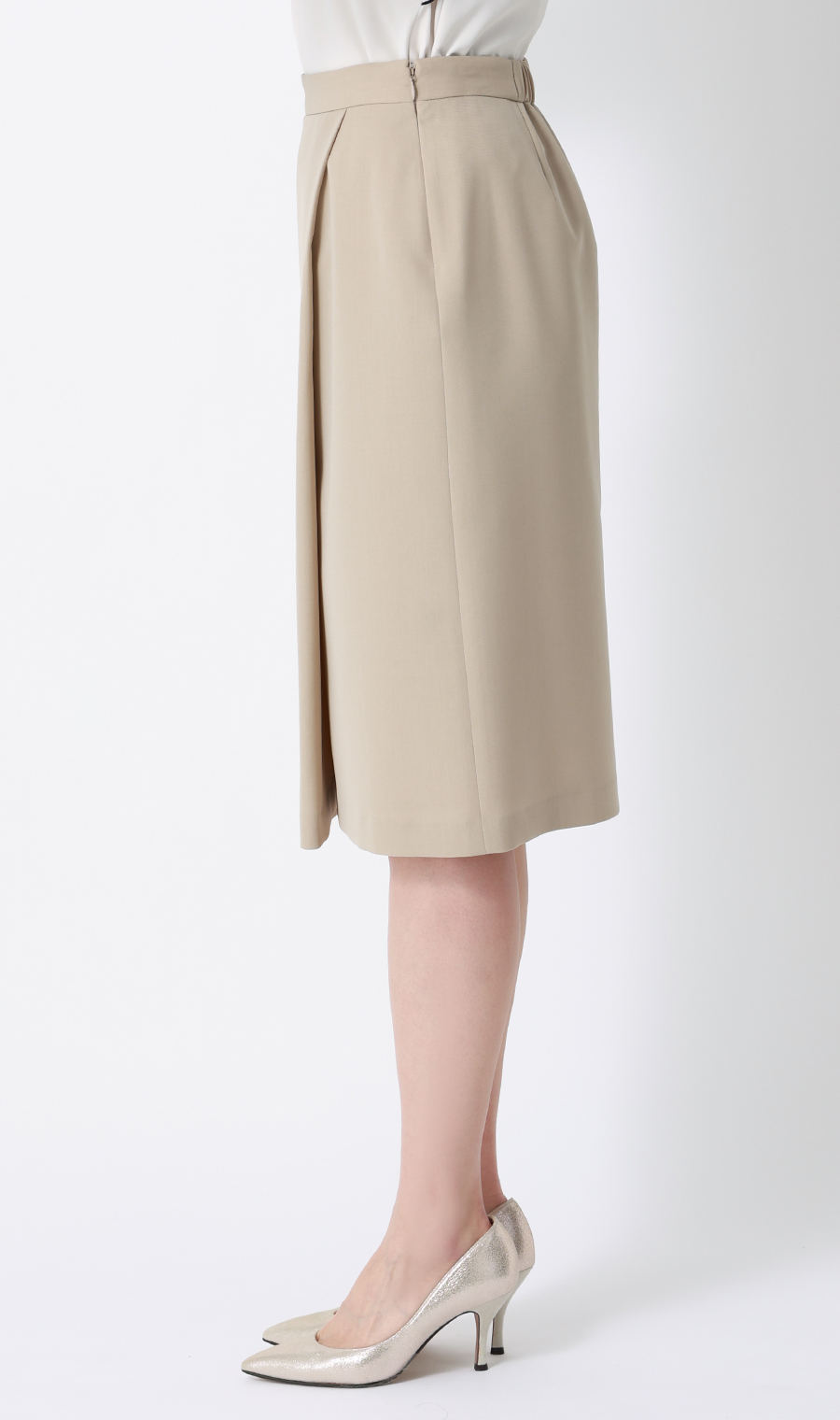 ラップ風タイトスカート【セットアップ着用可】 ベージュ 3号