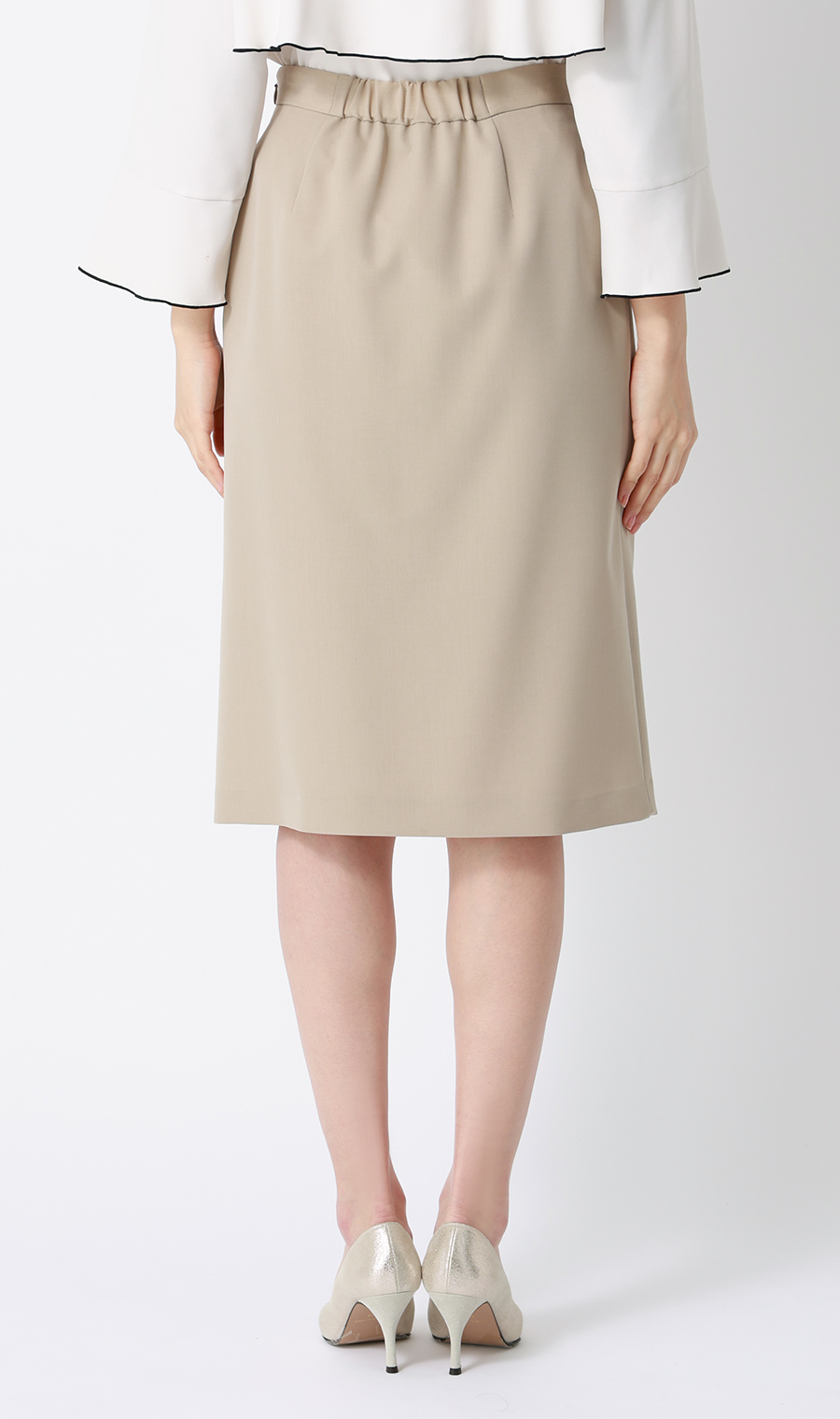 ラップ風タイトスカート【セットアップ着用可】 ベージュ 3号