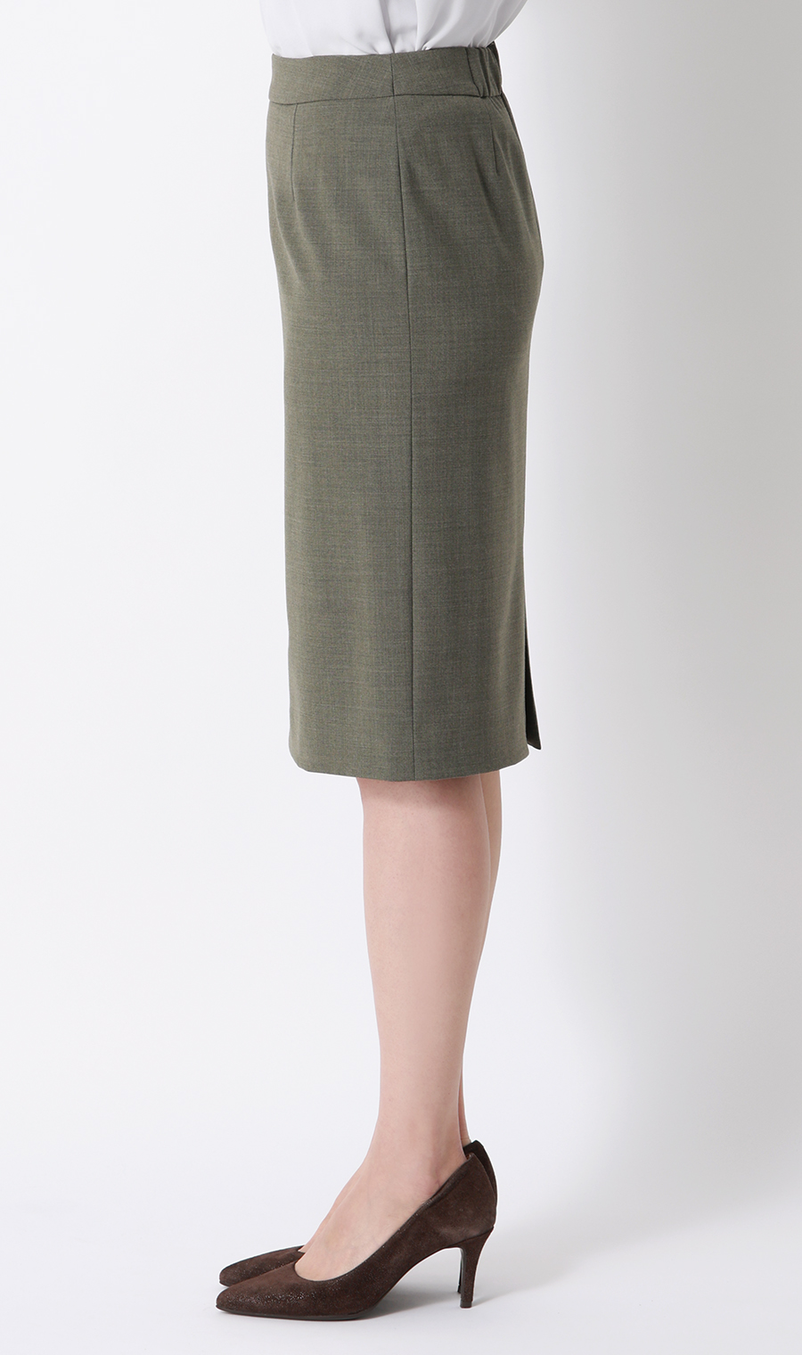 【超ストレッチスーツ】タイトスカート【セットアップ着用可】【＃すご】 カーキ 5号