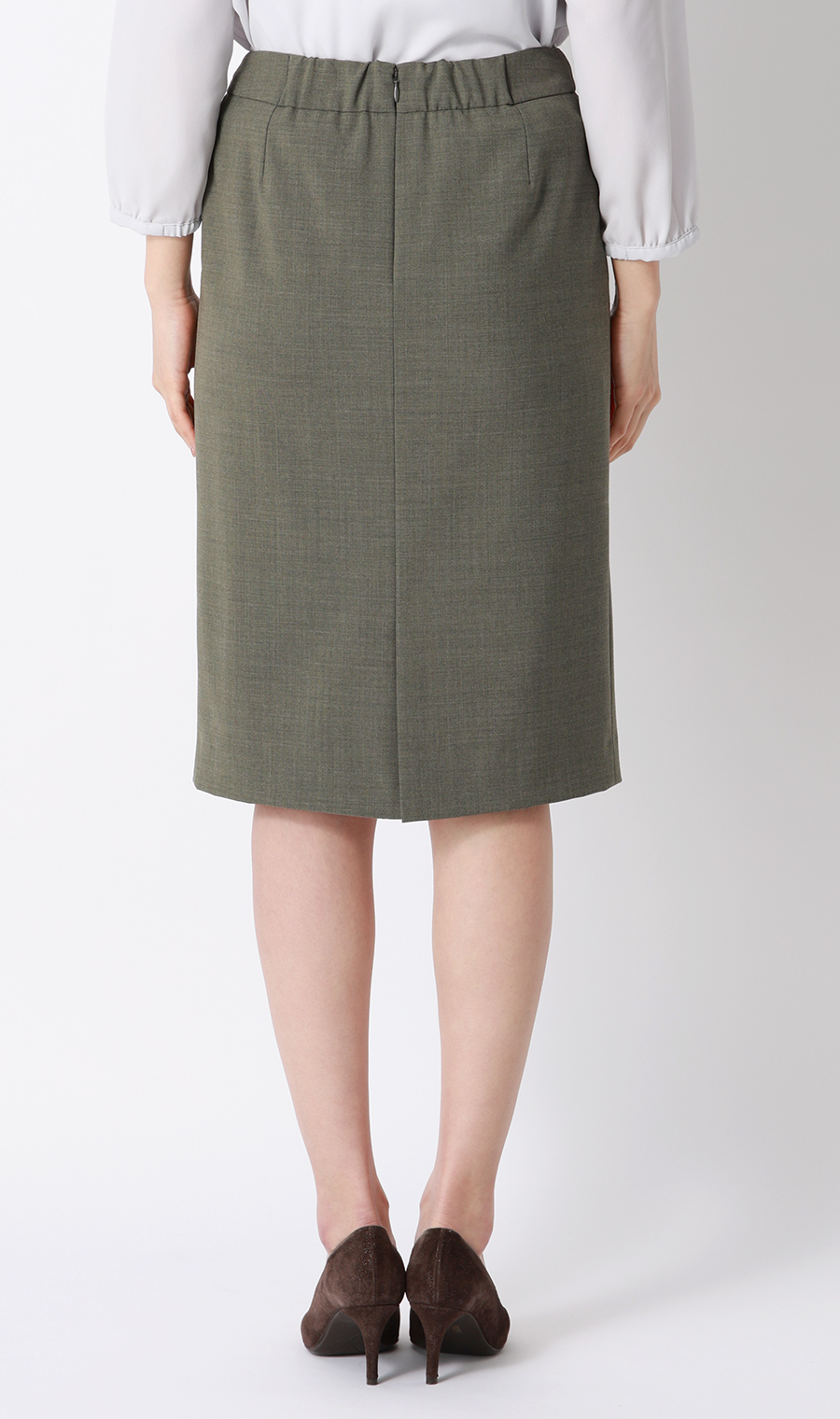 【超ストレッチスーツ】タイトスカート【セットアップ着用可】【＃すご】 カーキ 5号