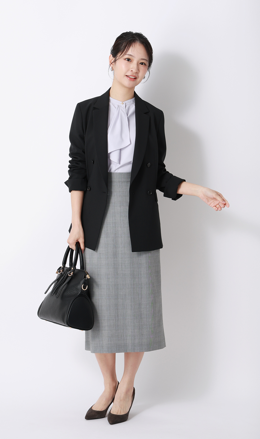 ロングタイトスカート【超接触冷感】【セットアップ着用可】 グレー S