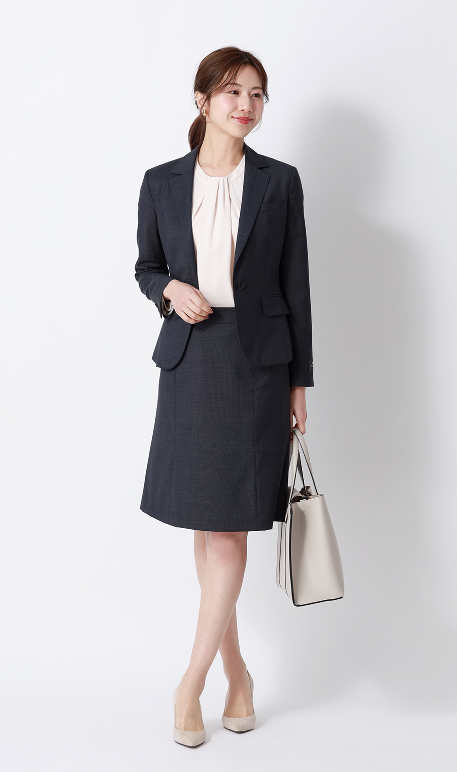 ●フレアスカート《REDA》《セットアップ着用可》 ネイビー 7号