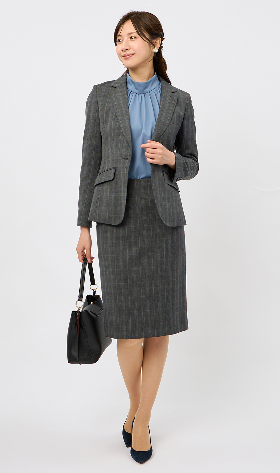 美品✨HILTON×REDA セットアップ パンツ スカート 3点 グレー L タイトスカート【ウォッシャブル】【セットアップ着用可
