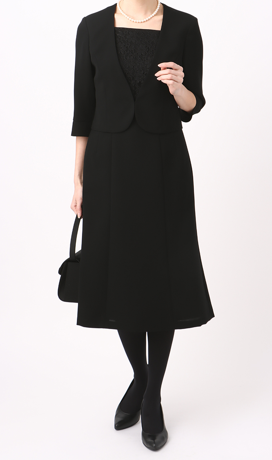 【訳アリ商品】テーラードカラーアンサンブル【TioTio PREMIUM】 ブラック 7号