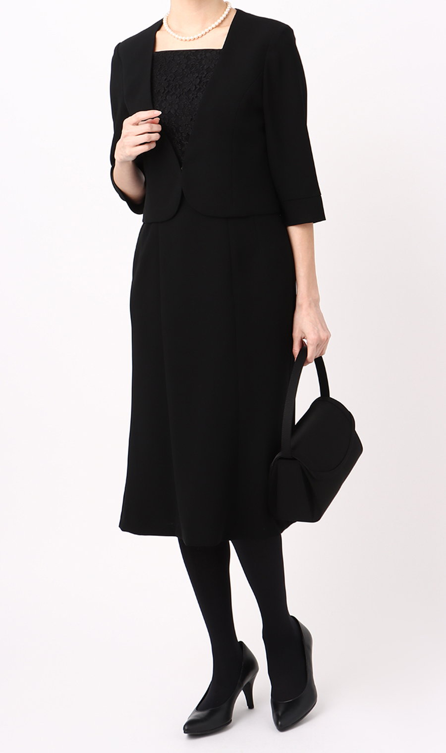 【訳アリ商品】テーラードカラーアンサンブル【TioTio PREMIUM】 ブラック 7号