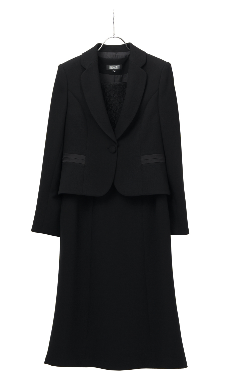 【訳アリ商品】テーラードカラーアンサンブル【TioTio PREMIUM】 ブラック 7号