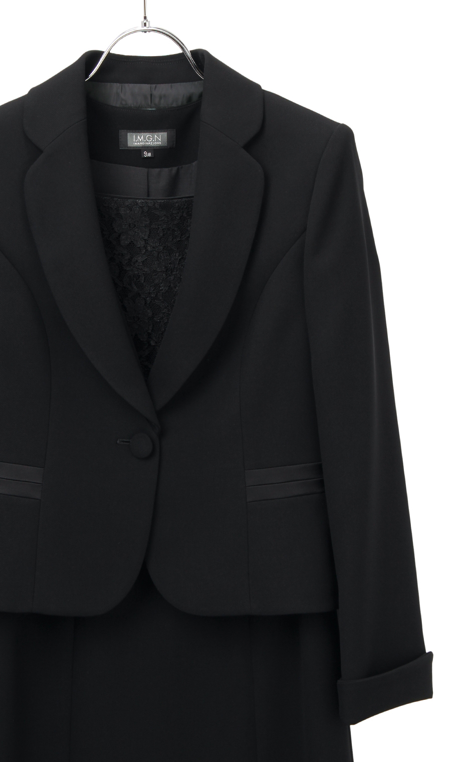 【訳アリ商品】テーラードカラーアンサンブル【TioTio PREMIUM】 ブラック 7号