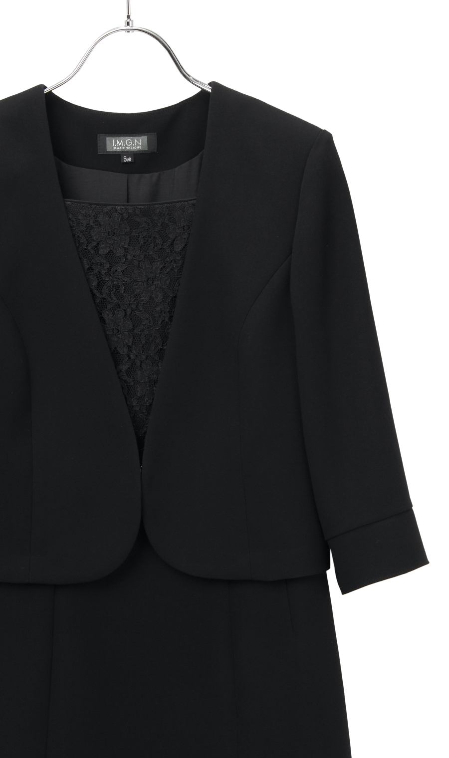 【訳アリ商品】テーラードカラーアンサンブル【TioTio PREMIUM】 ブラック 7号