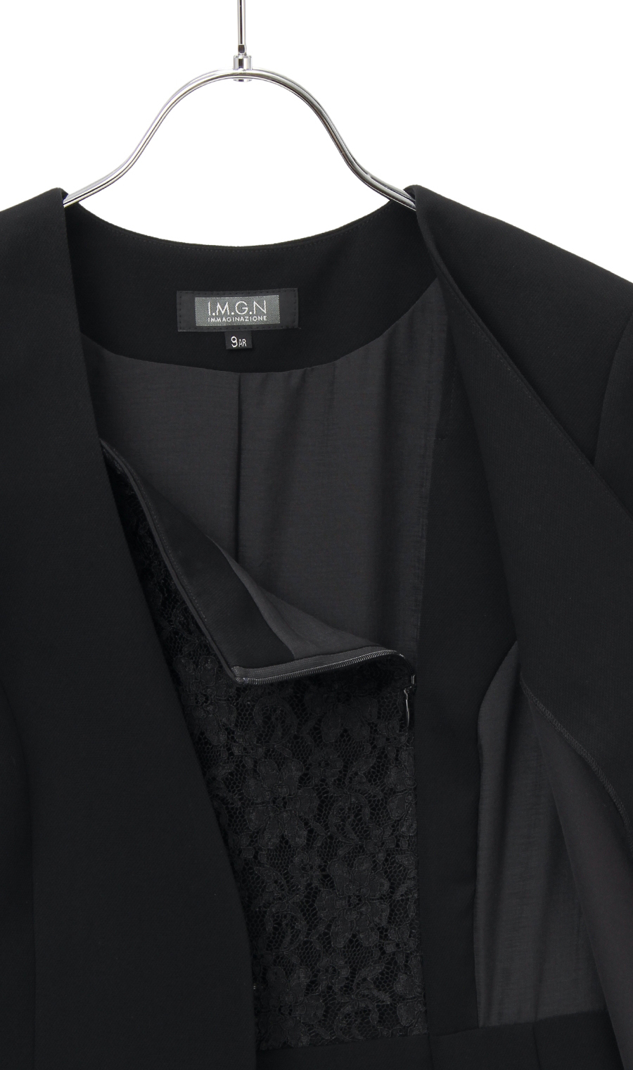 【訳アリ商品】テーラードカラーアンサンブル【TioTio PREMIUM】 ブラック 7号